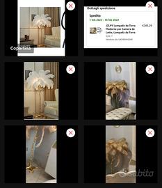 Lampada design vere piume struzzo