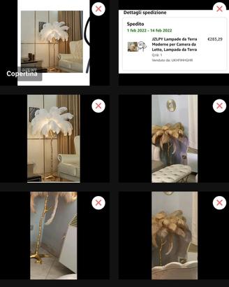 Lampada design vere piume struzzo