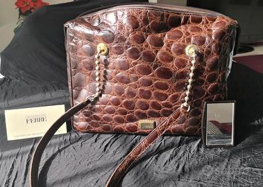 Borsa Gianfranco Ferrè pelle stampata cocco 1986
