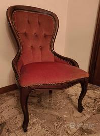 Poltroncina in velluto rosa antico