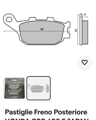 pastiglie freno post. Honda cbr 600f
