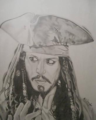 Disegno originale a matita "Capitan Jack Sparrow"