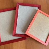 3 cornici 2 rosse ed 1 corallo shabby