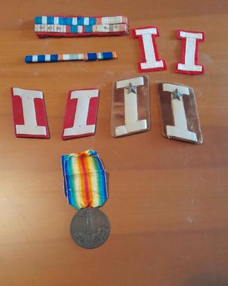 N. 8 NASTRINI ESERCITO IT. + MEDAGLIA ANNO 1914/18