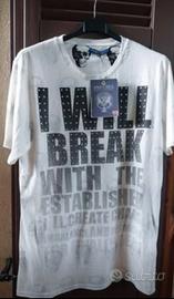 T-shirt bianca Bershka con stampa 