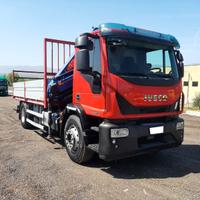 Iveco eurocargo 180 cassone fisso e gru