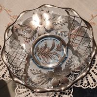 Piattino in vetro alginato in argento