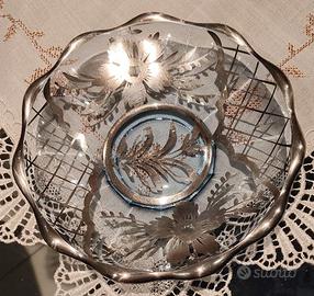 Piattino in vetro alginato in argento