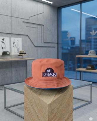 Cappello Bucket BRAZZ Reversibile Arancione e blu