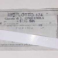 Ricevuta Gioco del Lotto del 1994