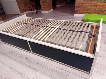 Letto singolo Ikea + base a doghe in legno 