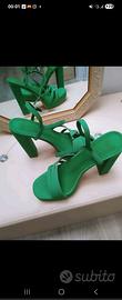 sandalo verde prato tacco grosso