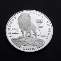 ARGENTO 999 _1000 francs LION TOGO 2000 proof FDC