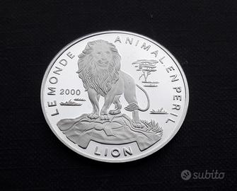 ARGENTO 999 _ 1000 francs LION 2000 TOGO proof FDC