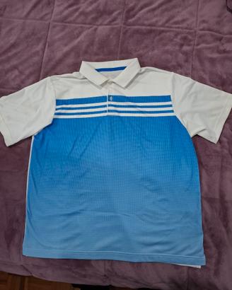 Polo Adidas uomo bianco e blu taglia M