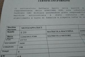 Motozappa LONCIN LT200 mod. E235