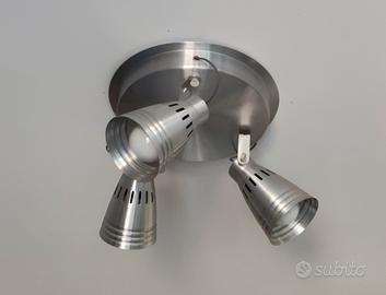 Lampada da soffitto in alluminio 3 faretti