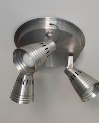 Lampada da soffitto in alluminio 3 faretti