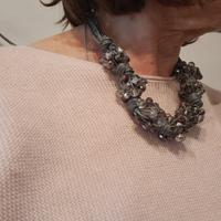 collana bigiotteria  p ietre viola e cordoncino c 