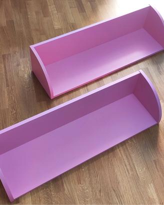 Mensole rosa per libri e camere 100x28,5x23x5