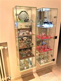 Teche in cristallo, legno e metallo