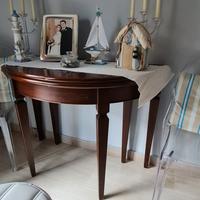 consolle ovale allungabile in noce