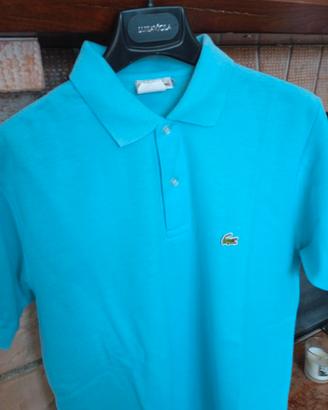 Maglietta uomo azzurra in cotone Lacoste