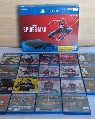 Ps4 slim 1TB Spiderman bundle+19 giochi - no 🎮