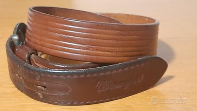 Cintura Wrangler vintage unisex pelle marrone 