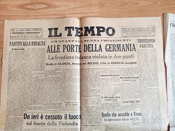 LOTTO GIORNALI D'EPOCA IL TEMPO IL LAVORO FASCISTA