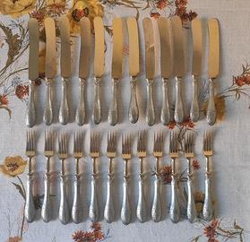 Servizio completo 12 posate vintage dolce dessert