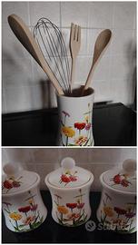 set porta mestoli + 3 vasetti