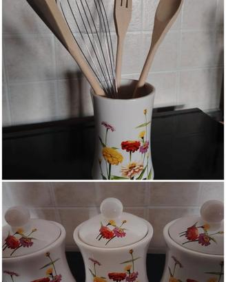 set porta mestoli + 3 vasetti