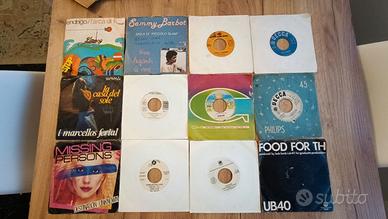 Lotto 83 vinili LP 45 giri e custodie vintage