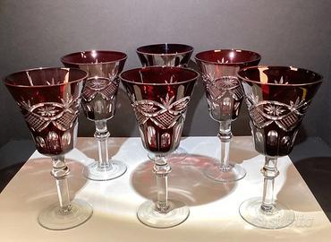 6 bicchieri/calice acqua/vino