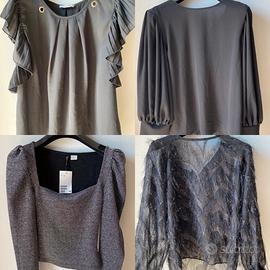 4 bluse/camicette nere nuove
