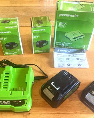 GREENWORKS KIT batterie 24v 2x 4Ah più caricatore