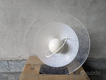 Lampadario vetro boccia bianco
