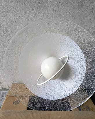 Lampadario vetro boccia bianco