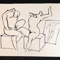 Pietro Lista Salerno – Disegno su cartoncino Nudi