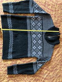 Maglione mezza zip acrilico e lana wool