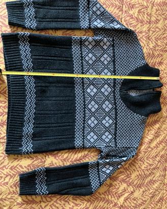 Maglione mezza zip acrilico e lana wool