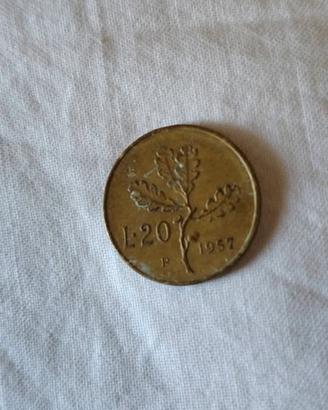 20 lire 1957 rare