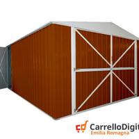 Box acciaio garage lamiera 360x600 legno scuro