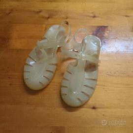 Sandali mare vintage panna plastica anni ’70/80