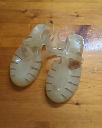 Sandali mare vintage panna plastica anni ’70/80