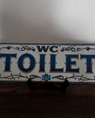 Insegna WC Bagno Toilet in metallo 