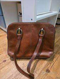 Borsa donna vera pelle marrone vintage