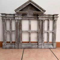 Sfondo tempio per presepe o natività in legno