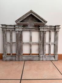 Sfondo tempio per presepe o natività in legno